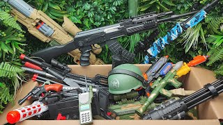 Box of guns toys Military weapons amp Equipment toys AK47K98k [upl. by Ferde]