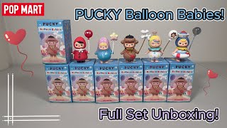 【POPMART】💖 PUCKY Balloon Babies 🎈🍭🌂  BLIND BOX FULL SET UNBOXING [upl. by Litnahs]