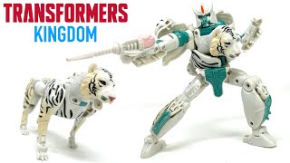 Transformers Kingdom Voyager Class TIGATRON Review [upl. by Anelram]