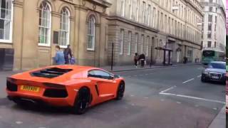 Lamborghini Aventador In Newcastle  Tunnel Revs  Bus Lane  Accelerations [upl. by Mellitz]