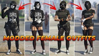 MULTIPLE Modded GTA 5 Female Outfits with COMPONENTS [upl. by Dnamron795]