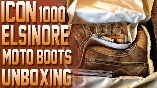 Icon 1000 Elsinore Motorcycle Boots Unboxing [upl. by Sidonnie648]