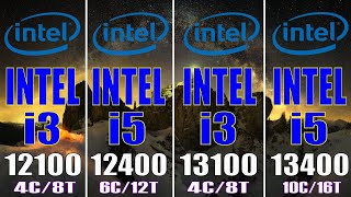 INTEL i3 12100 vs INTEL i5 12400 vs INTEL i3 13100 vs INTEL i5 13400  PC GAMES TEST [upl. by Ait]