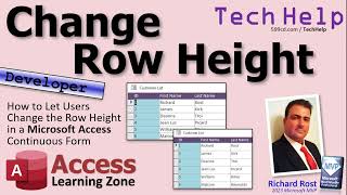 How to Let Users Change the Row Height in a Microsoft Access Continuous Form [upl. by Alrrats57]