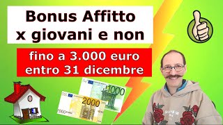 Bonus affitto x giovani e meno giovani  Fino al 31 dicembre puoi richiedere il Bonus Nido [upl. by Lucilla]