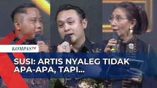 Susi Pudjiastuti Cecar Narji dan Gilang Dirga Soal Artis Nyaleg di Pemilu 2024 [upl. by Eenel]