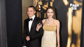 Angelina Jolie and son Knox 16 make first joint red carpet appearance in 3 years [upl. by Eiuqnimod]