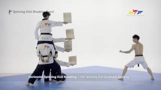 Horizontal Spinning Kick Breaking  720° Spinning Kick Quadruple Breaking [upl. by Henden]