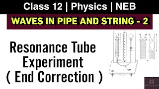 Resonance Tube Experiment and End Correction  Waves in Pipe and String L2  Class 12 Physics NEB [upl. by Punak]