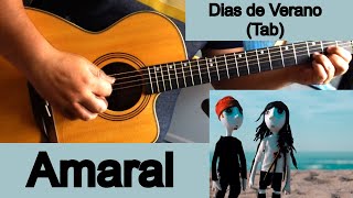 Dias de Verano Amaral Tab Tutorial de guitarra  Version de Guitarra Amaral Alhambra [upl. by Oratnek]