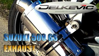 Delkevic exhaust  Suzuki 500GS  échappement GSE [upl. by Yllrebmik969]