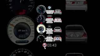 LEXUS ISF 423 HP vs Mercedes AMG W211 E55 476 HP vs Audi S6 V10 435 HP vs BMW M5 E60 acceleration [upl. by Nohsyt]