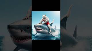 Daddy Fights Shark to Save a Kitten 🐈👊🐬 ai cat catlover story cute cutecat shorts [upl. by Vicki553]