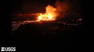 Timelapse video of lava overflows onto Halema‘uma‘u crater floor [upl. by Nitsew]