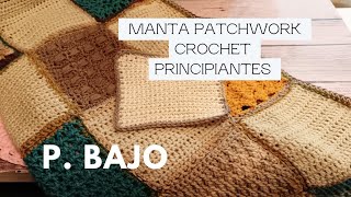 PUNTO BAJO MANTA PATCHWORK CROCHET MULTIPUNTOSde verdad crochet [upl. by Fremont321]