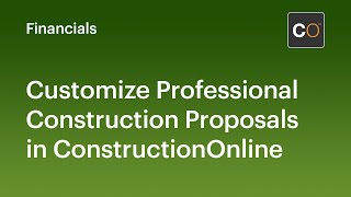 Customize Professional Construction Proposals [upl. by Sonafets982]