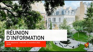 Réunion de présentation de lÉcole alsacienne  Inscriptions rentrée 2022  16112022 [upl. by Ohara]