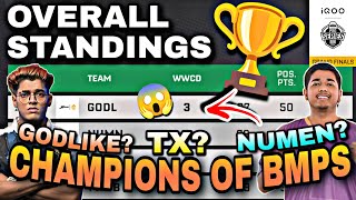 🏆CHAMPIONS🏆WINNERS🏆BMPS POINTS TABLE  OVERALL STANDINGS  XSPARK GOSLIKE  BMPS LIVE [upl. by Ornas119]