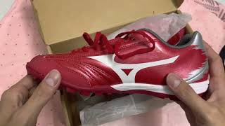 Đập hộp và trên tay Mizuno Monarcida Neo Sala Pro TF  Passion Red [upl. by Bennink1]