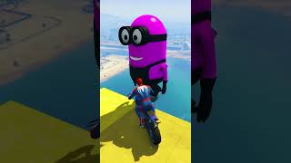 GTA 5 SPIDERMAN MINION MOTORCYCLE AND RAGDOLL 13 gta spiderman [upl. by Akemed]