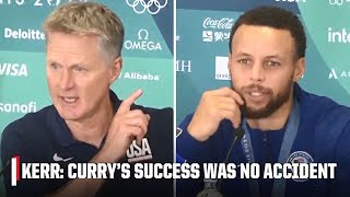 Steph Curry Steve Kerr react to final minutes of clutch gold medal game win over France 🥇 [upl. by Annaerdna]