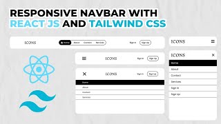 Membuat Responsive Navbar dengan React JS dan Tailwind CSS Monokrom Navbar Black and White Navbar [upl. by Zimmer]