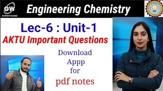 AKTU PYQs I UNIT1 I Engg Chemistry I BTech First Year [upl. by Nations]