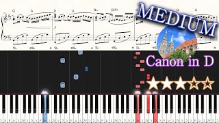 Canon in D  Johann Pachelbel  Medium Piano Tutorial  Sheets【Piano Arrangement】 [upl. by Neirad]