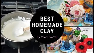 Best Homemade Airdry Clay and Tips to keep in mind  Cold Porcelain Clay On Gas Stovelamasa clay [upl. by Kaiser]