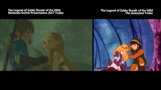 Zelda Trailer Comparison  Official vs Animated [upl. by Ontina]