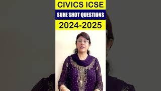 Sure Shot Civics ICSE Questions  202425  education examination parliament class10icse exam [upl. by Loar]