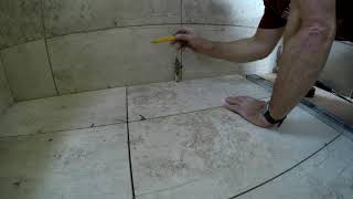 How to lay out an upstairs bathroom floor tiling [upl. by Aimet]