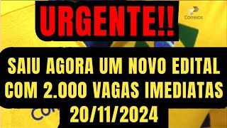 Concurso dos correios 2024 acabou de sair um novo edital dos correios 2000 vagas ponto de coleta [upl. by Adlay994]