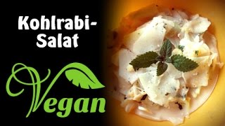 Rezept Veganer KohlrabiSalat mit Pfefferminze und Zitrone  Vegan kochen [upl. by Stalder737]