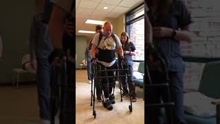 ekso Exoskeleton gait training with walker T12 Spinal Cord Injury [upl. by Boswell]