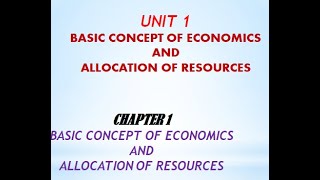 Basic concept of economics and allocation of resources [upl. by Diannne]