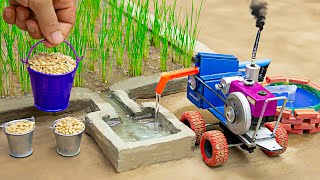 Diy tractor making mini Concrete bridge 7  diy tractor  water pump  KeepVilla  Miniature Farm [upl. by Most237]