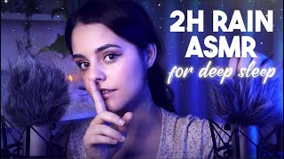 2H RAIN ASMR for DEEP SLEEP 🌧️ Ear to Ear Whispering Eyes Closed Recommended [upl. by Enicnarf]