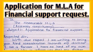 Application to MLA for financial support l Request latter to MLA for financial support request l [upl. by Bernt967]