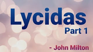 Lycidas by John Milton Malayalam analysis Part 1 [upl. by Thielen]