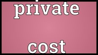 Private cost Meaning [upl. by Retrac]