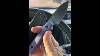 Kunwu Stiffy P in Polished Satin DLC Vanadis 8 Purple G10 scales amp TekLok  Mummert style clip [upl. by Eadmund604]