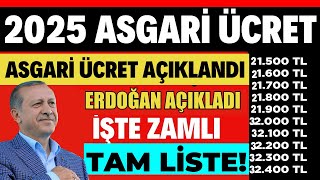 2025 ASGARİ ÜCRET NE KADAR OLACAK ERDOĞAN AÇIKLAMA YAPTI ENFLASYONA GÖRE İŞTE ÜCRETLER SON DAKİKA [upl. by Anerehs]