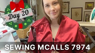 Starting To Sew Mccalls 7974  Sewing My Christmas Dress  Vlogmas Day 20 sewvlogmas [upl. by Lorolla]