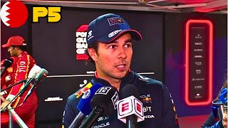 Declaraciones de Checo Pérez Tras Clasificar P5  Gran Premio Baréin [upl. by Latnahc]