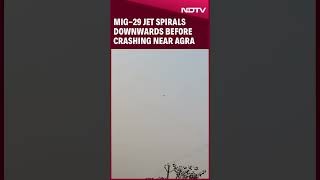 Agra Fighter Jet Crash Video  MiG29 Jet Spirals Downwards Before Crashing Near Agra [upl. by Enneite]