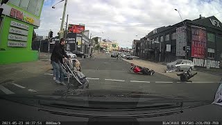 Motorcycle runs red light and crashes  Leichhardt NSW [upl. by Chemaram983]