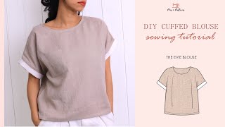 DIY Easy Linen Blouse  Sewing Patterns Beginner Sewing  PINS N PATTERNS [upl. by Adnahsal]