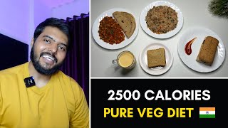 Easy Pure Veg 2500 Calorie Bodybuilding Diet  150gms Protein  🇮🇳 [upl. by Ynnoj841]