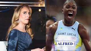 Adele Stops Concert For Womens 100m Olympic Finals [upl. by Rehotsirhc]